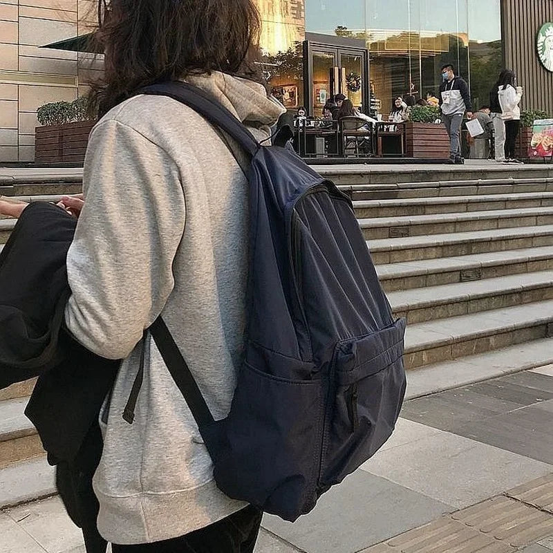 Nylon Backpack Unisex Casual High Street Girls School Bag Book Laptop Rucksack