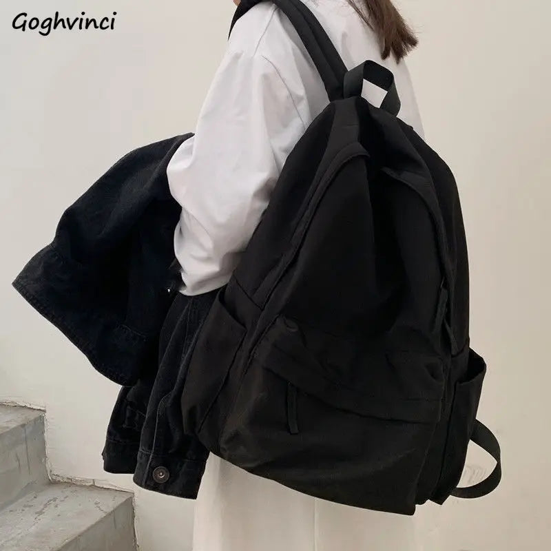 Nylon Backpack Unisex Casual High Street Girls School Bag Book Laptop Rucksack