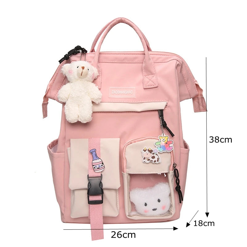 Nylon Backpacks Women School Bag Backpack High School Bags for Girls
