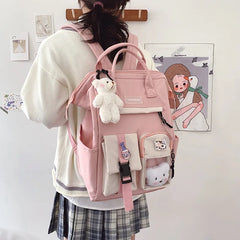 Nylon Backpacks Women School Bag Backpack High School Bags for Girls