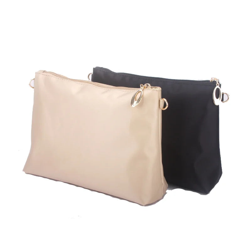 Nylon Zippered Purse Organizer Bag Insert with Multiple Pockets