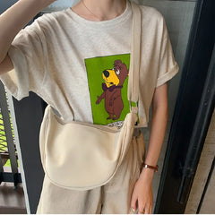 Nylon Canvas Women Bags Japanese Dumpling Messenger Bag