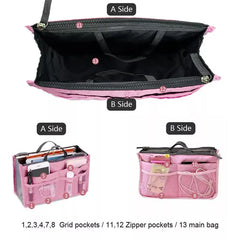 Double Zipper Makeup Bag Travel Toiletry Storage Organizer