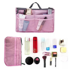 Double Zipper Makeup Bag Travel Toiletry Storage Organizer