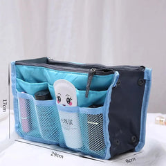 Double Zipper Makeup Bag Travel Toiletry Storage Organizer