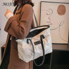 Nylon Cotton-padded Bag Casual Large Capacity Hand Bags Soft Warm