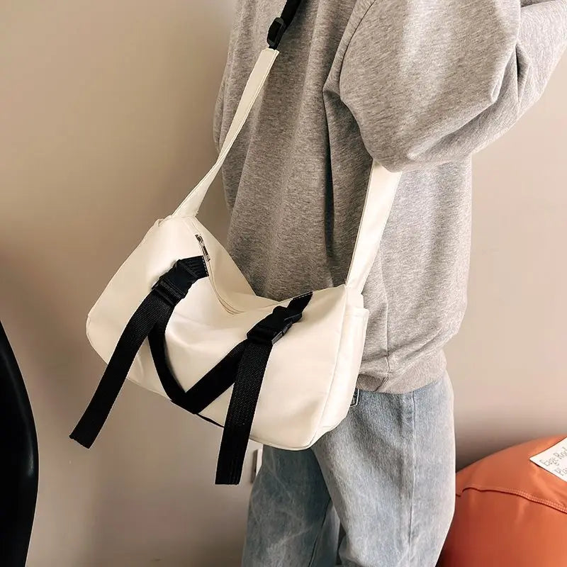Nylon Crossbody Bag for Women Men Shoulder Messenger Pouch Canvas Satchel