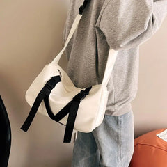 Nylon Crossbody Bag for Women Men Shoulder Messenger Pouch Canvas Satchel