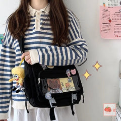Nylon Crossbody Bags for Women Messenger Bag College Student School Bags