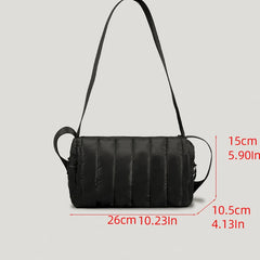 Nylon Down Shoulder Crossbody Bag Winter Women Handbags Solid Tote