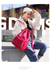 Nylon Drawstring Backpacks Anti-theft Shoulder Bag Casual Travel Backpacks