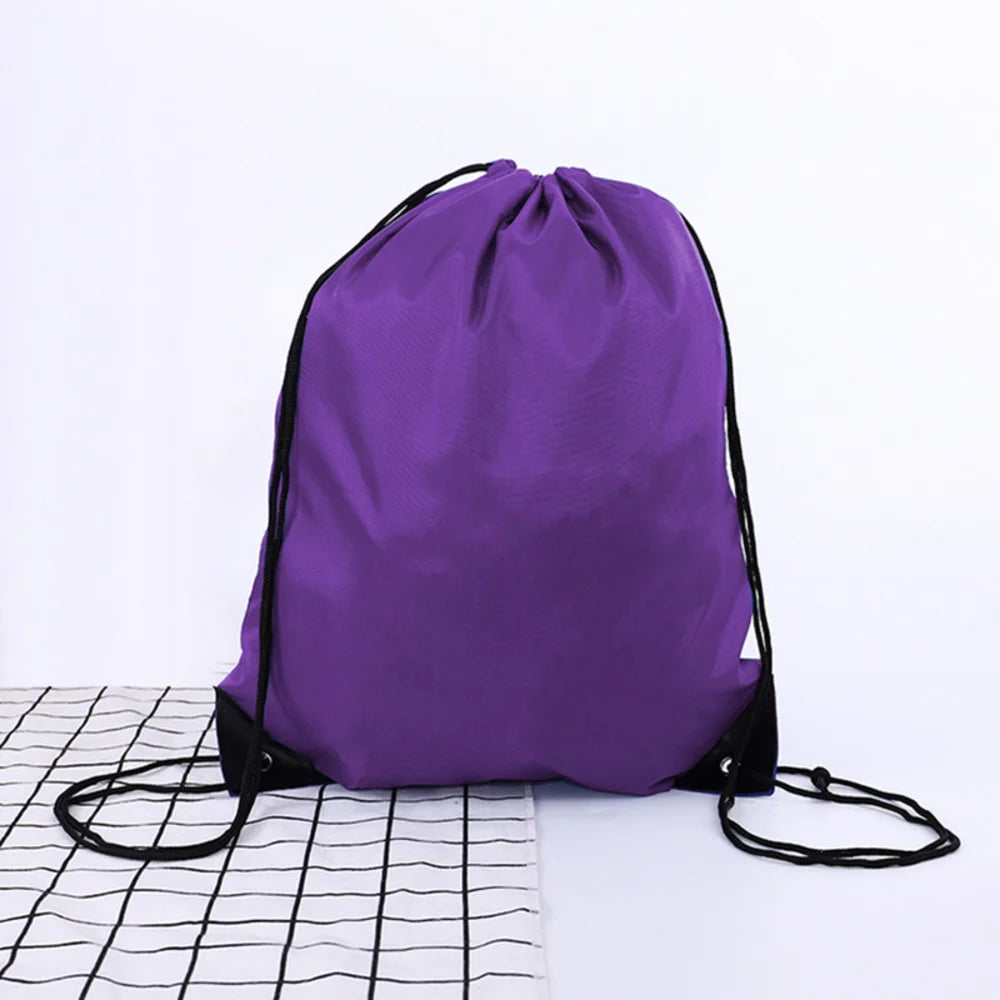 Nylon Drawstring Rucksack Bag Waterproof Sport Gym Traveling