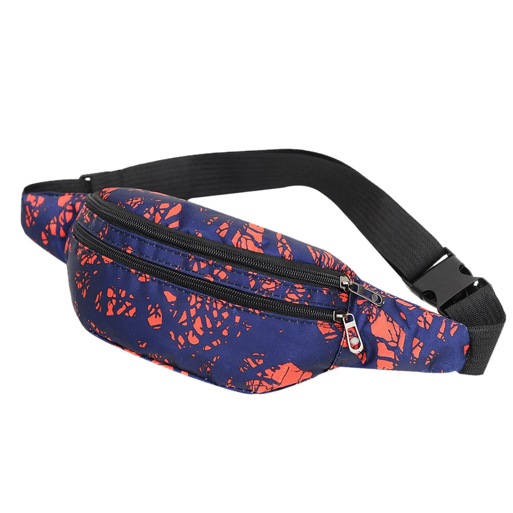 Nylon Fanny Pack Women Phone Daily Chest Waist Printed Waist Bag