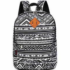 Nylon Geometric Prints Women Backpack Casual Knapsack