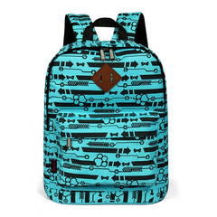 Nylon Geometric Prints Women Backpack Casual Knapsack