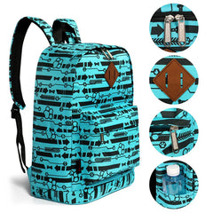 Nylon Geometric Prints Women Backpack Casual Knapsack