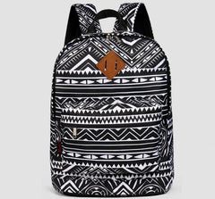 Nylon Geometric Prints Women Backpack Casual Knapsack