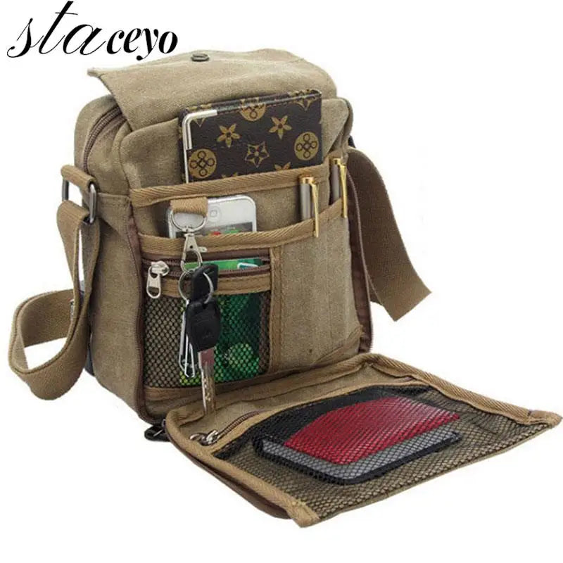 Small Nylon Messenger Bag for Women Multifunctional Canvas Shoulder Handbag