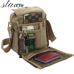 Small Nylon Messenger Bag for Women Multifunctional Canvas Shoulder Handbag