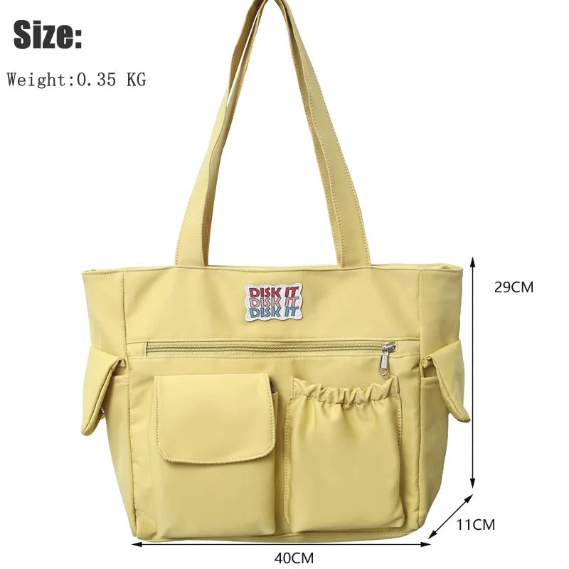 Nylon Shoulder Bag Large Capacity Crossbody for Teen Girls