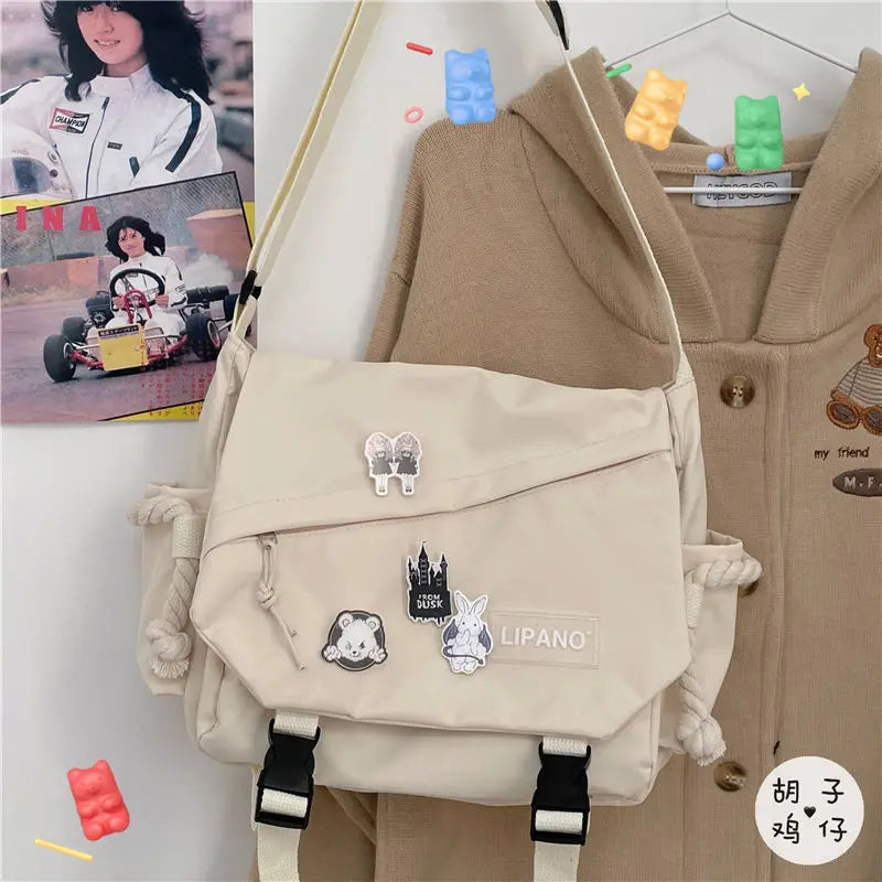 Large Capacity Nylon Crossbody Bags for Teenager Girls Men