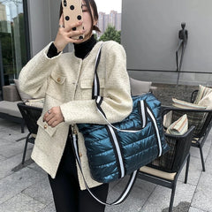 Winter Nylon Tote Bag High Capacity Women's Handbag