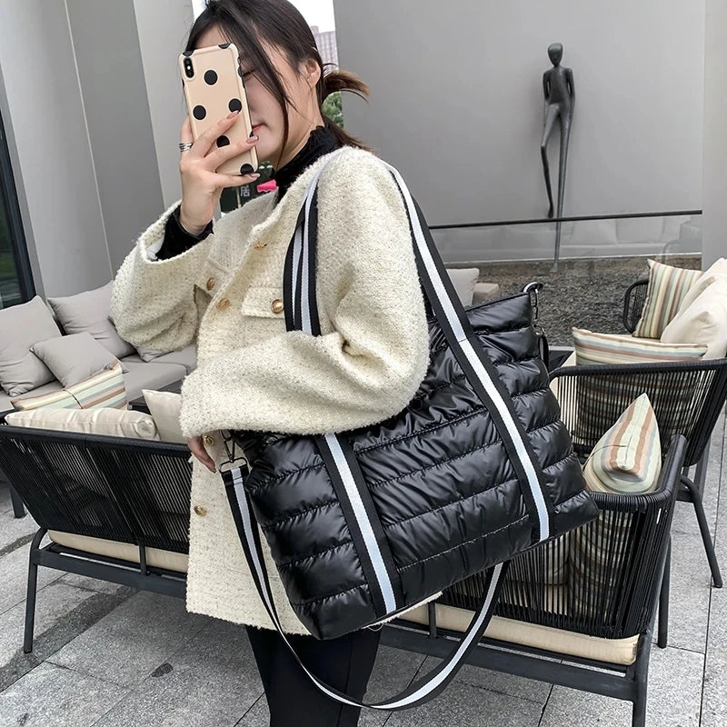 Winter Nylon Tote Bag High Capacity Women's Handbag