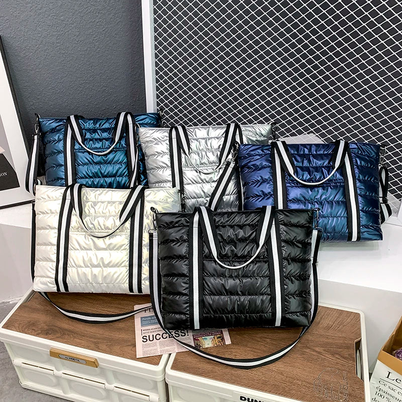 Winter Nylon Tote Bag High Capacity Women's Handbag