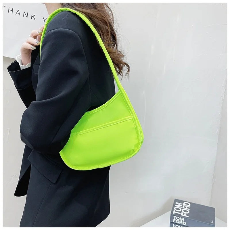 Nylon Hobos Women Handbag Candy Women Shoulder Bag Large Capacity Female Clutch