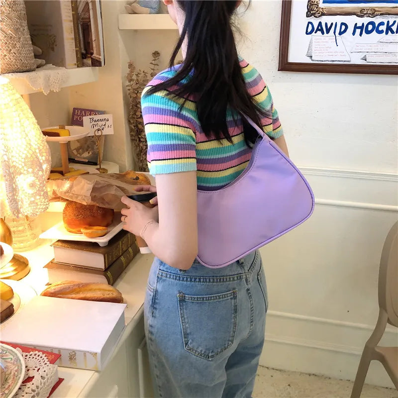 Nylon Hobos Women Handbag Candy Women Shoulder Bag Large Capacity