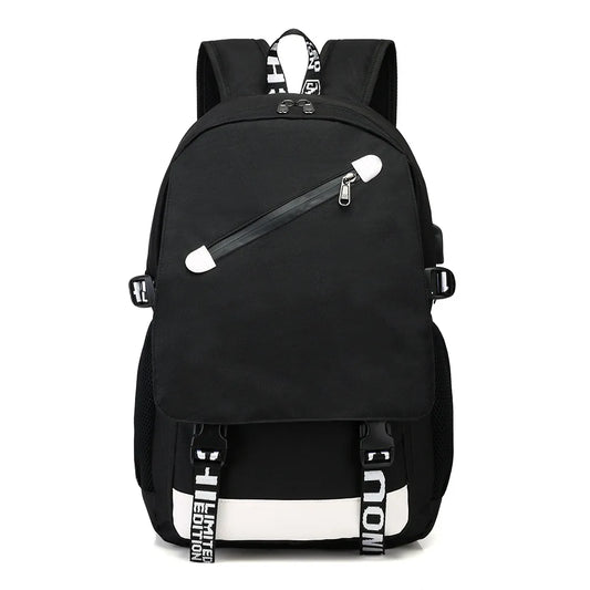 Nylon Kids School Backpacks Student Luminous Animation USB Charge High School Ba