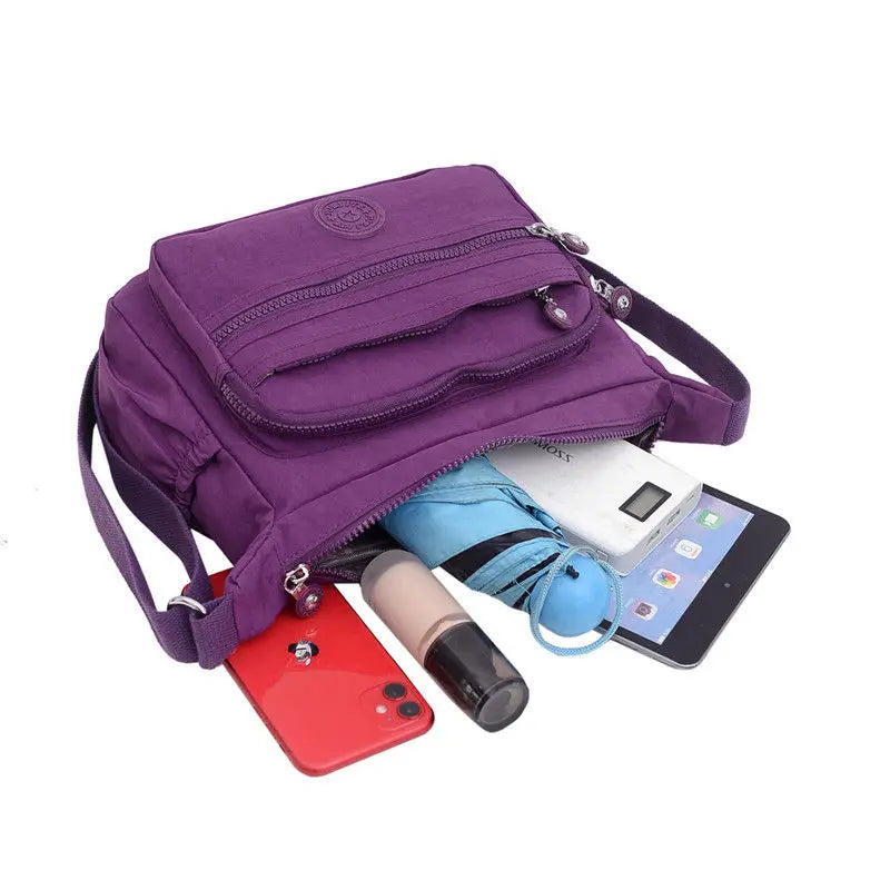 Nylon Ladies Shoulder Bags Female Messenger Bags Pockets Women Crossbody Bags