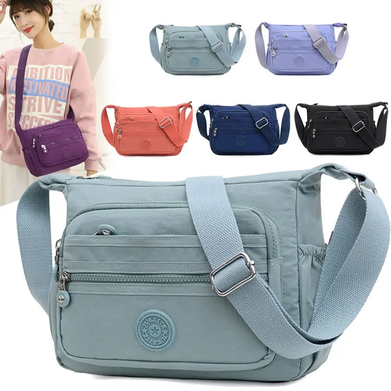 Nylon Ladies Shoulder Bags Female Messenger Bags Pockets Women Crossbody Bags