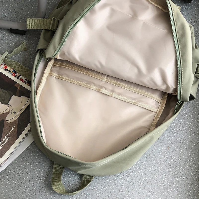 Nylon Laptop Backpack Multi-Pocket School Bag Unisex