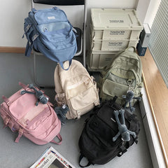 Nylon Laptop Backpack Multi-Pocket School Bag Unisex