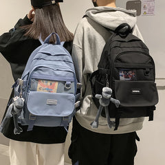 Nylon Laptop Backpack Multi-Pocket School Bag Unisex