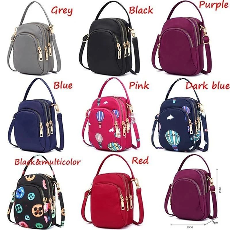 Women's Nylon Mini Handbag Crossbody Cell Phone Clutch Purse Wallet