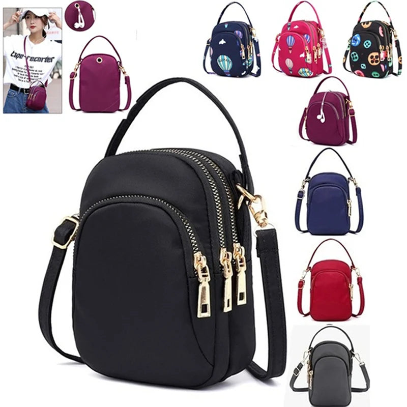 Women's Nylon Mini Handbag Crossbody Cell Phone Clutch Purse Wallet