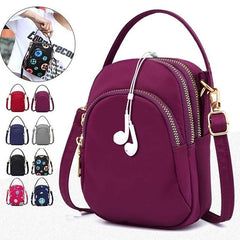 Women's Nylon Mini Handbag Crossbody Cell Phone Clutch Purse Wallet