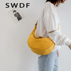 Nylon Messenger Bag Women's Dumpling Bag