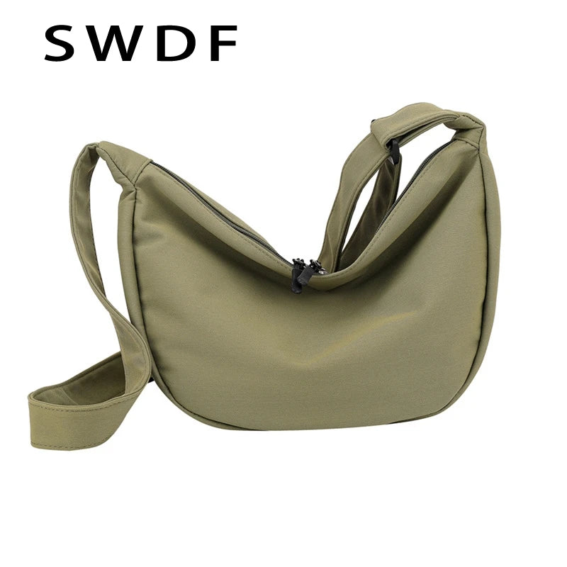 Nylon Messenger Bag Women's Dumpling Bag