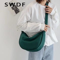 Nylon Messenger Bag Women's Dumpling Bag