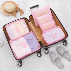 6-Piece Durable Nylon Packing Cube Travel Bag System