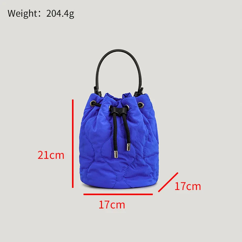 Padded Bucket Bag Quilted Women Handbags Down Cotton Shoulder Crossbody Bags