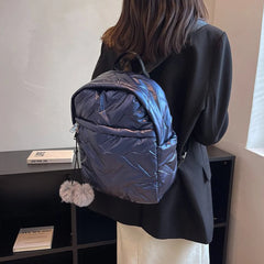 Nylon Padded Women Backpack Down Padded Travel Backpack