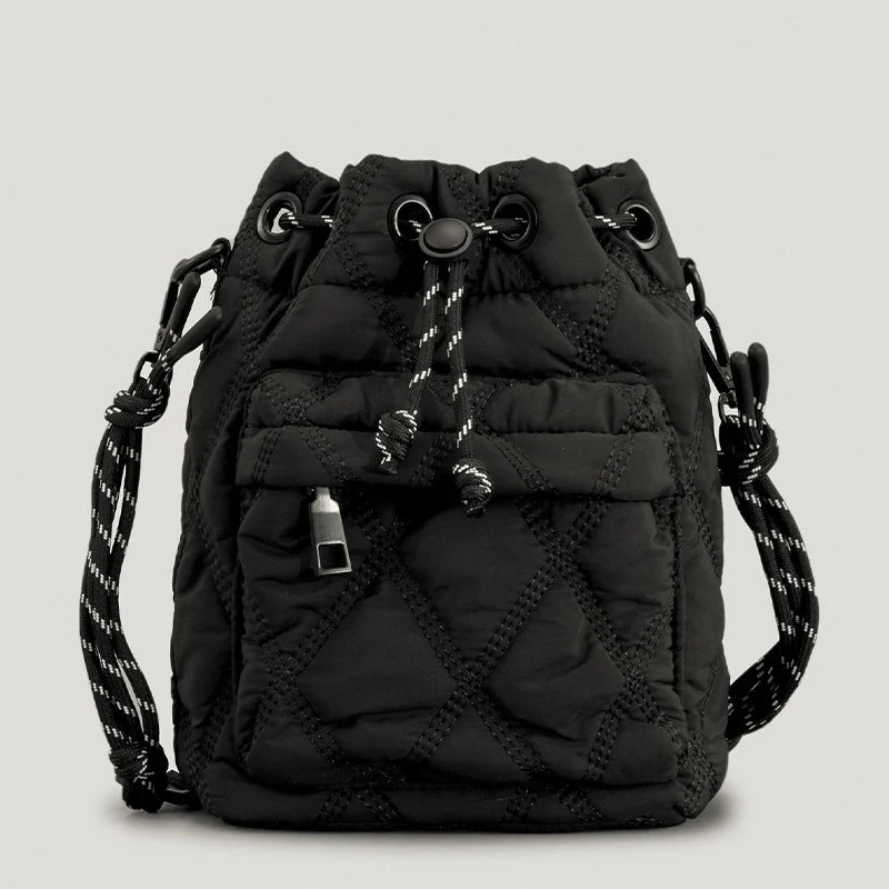 Nylon Padded Shoulder Bags Quilted Crossbody Bucket Bag Small Tote Female Purses