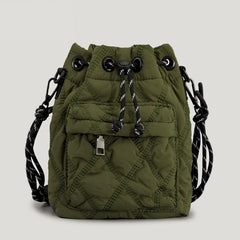 Nylon Padded Shoulder Bags Quilted Crossbody Bucket Bag Small Tote Female Purses