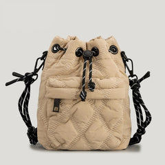 Nylon Padded Shoulder Bags Quilted Crossbody Bucket Bag Small Tote Female Purses