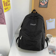 Nylon Plaid Women Backpack School Bag Waterproof Laptop Bags Large Capacity