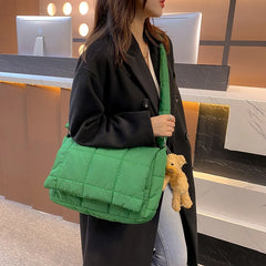 Nylon Quilted Crossbody Bag Winter Overlarge Cotton Women Shoulder Bag